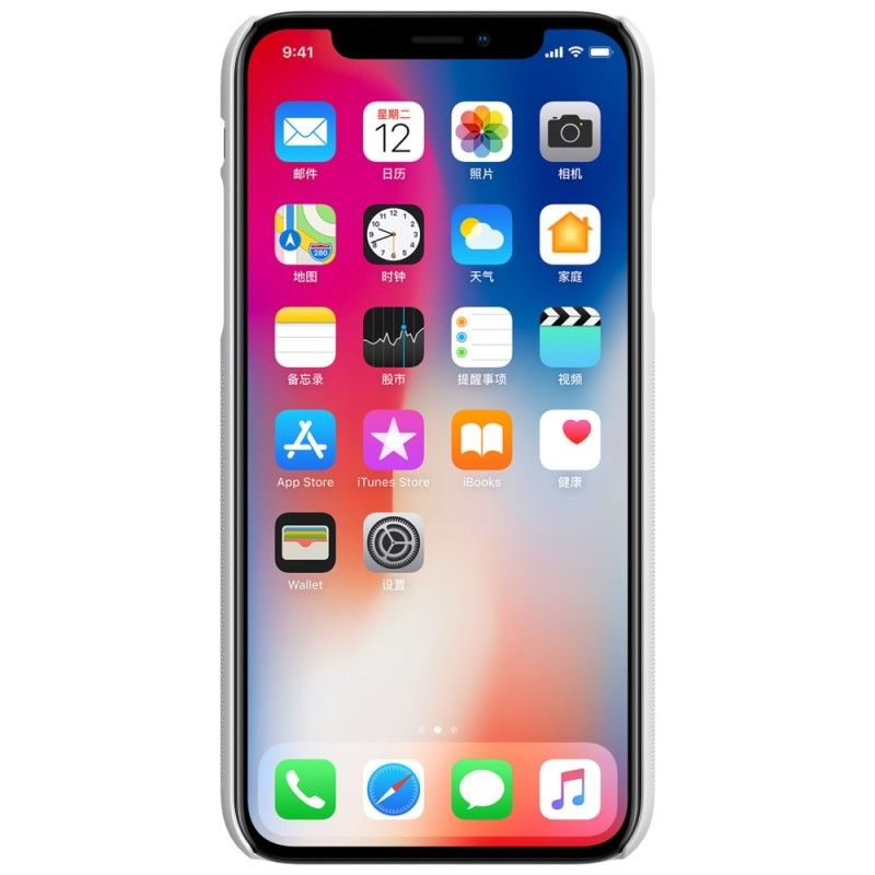 Kuori iPhone XS Punainen Musta Jäykkä Himmeä Nillkin Suojakuori