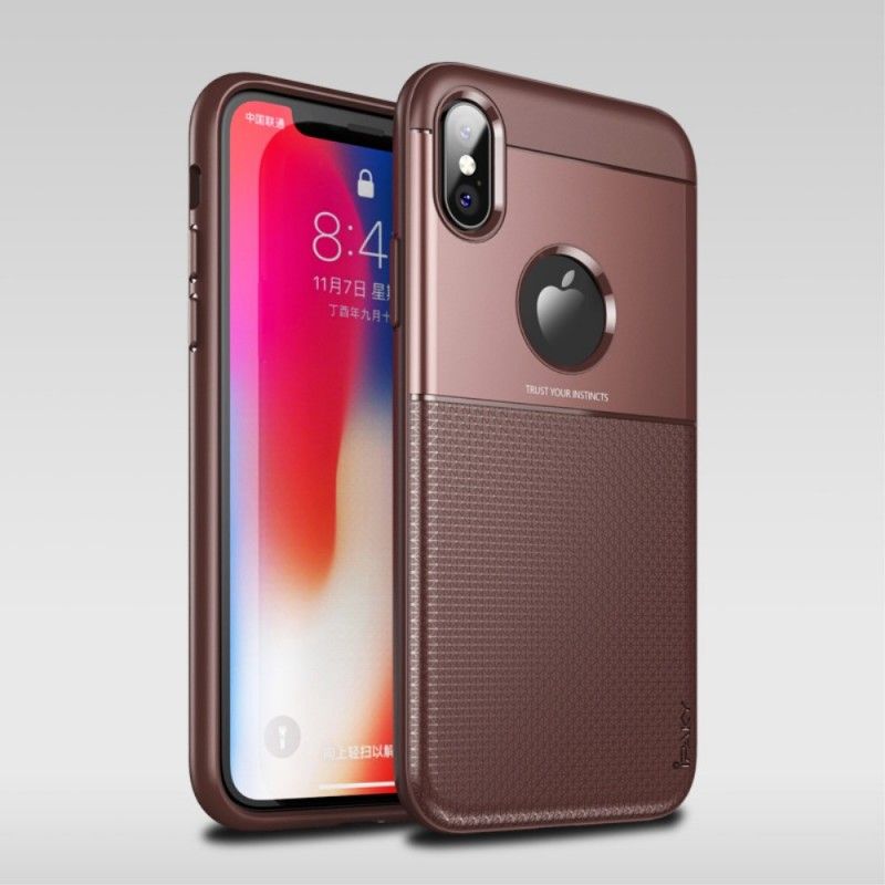 Kuori iPhone XS Ruskea Ipaky Hiilikuitu