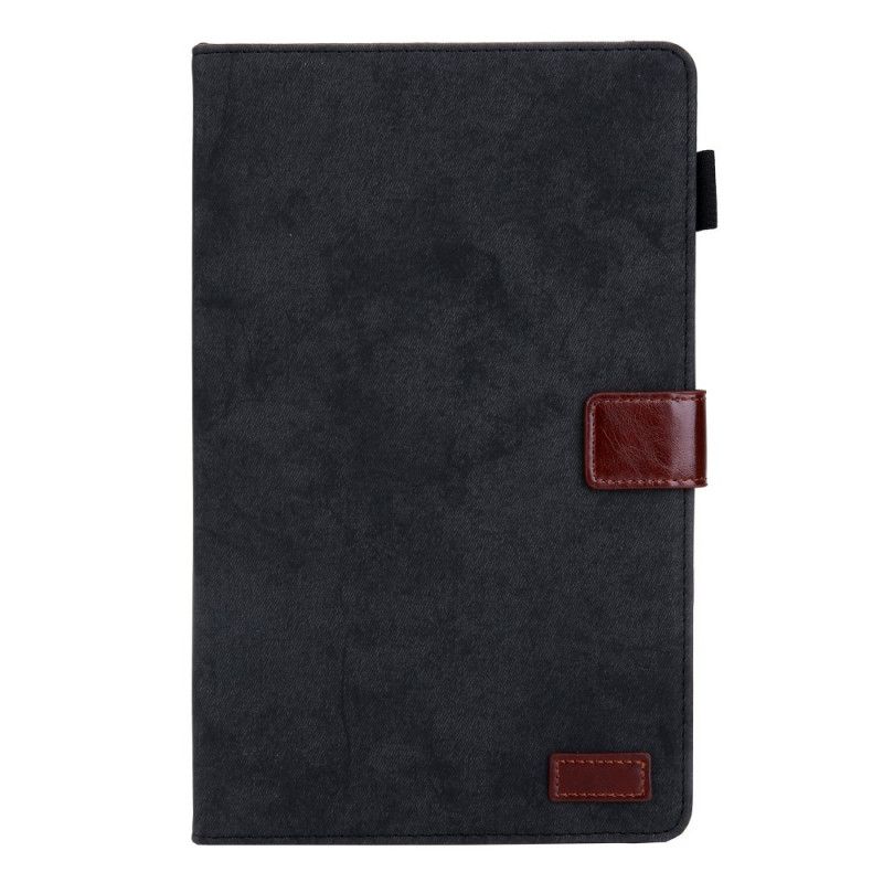 Flip Case Samsung Galaxy Tab A 10.1 (2019) Harmaa Musta Klassinen Nahkatyyli