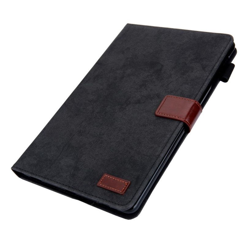 Flip Case Samsung Galaxy Tab A 10.1 (2019) Harmaa Musta Klassinen Nahkatyyli