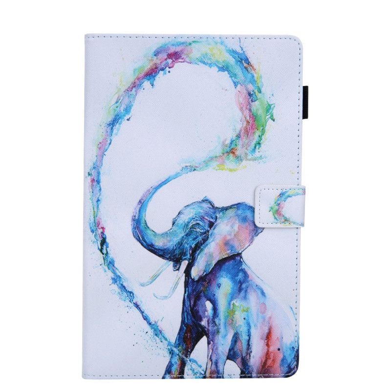 Flip Case Samsung Galaxy Tab A 10.1 (2019) Vaaleansininen Vaaleanpunainen Norsu