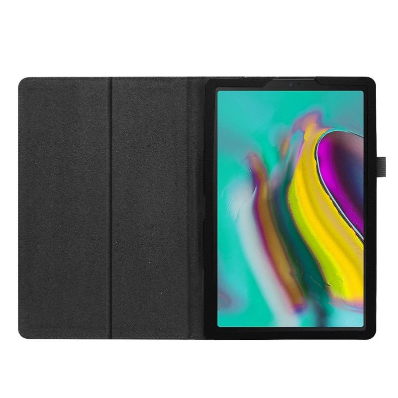 Kotelot Samsung Galaxy Tab A 10.1 (2019) Valkoinen Musta 2 Litsi-Tekonahkaa