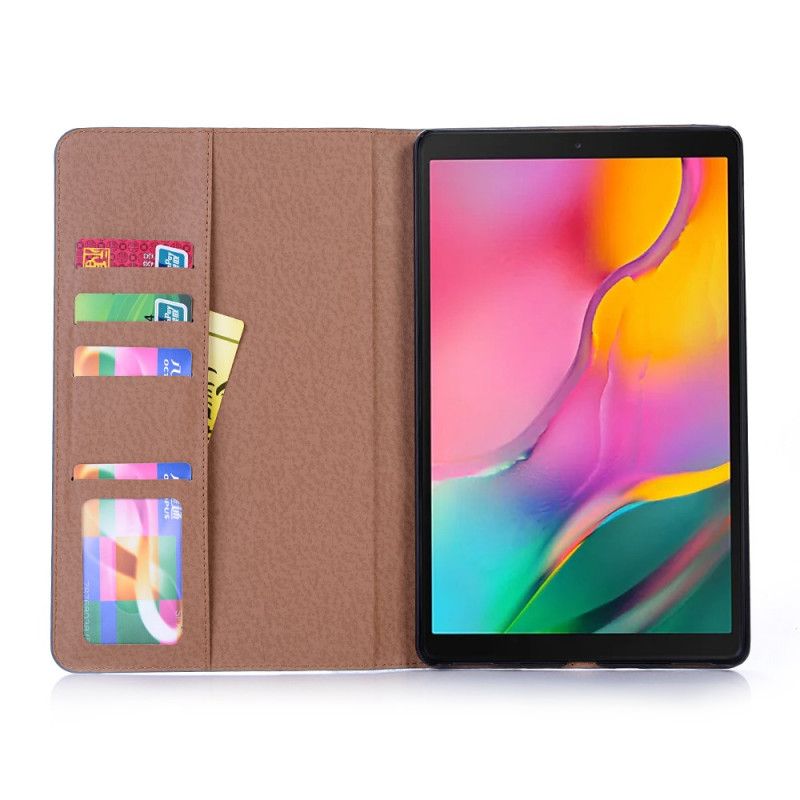 Kuoret Samsung Galaxy Tab A 10.1 (2019) Harmaa Musta Vintage-Tekonahkaiset Niitit