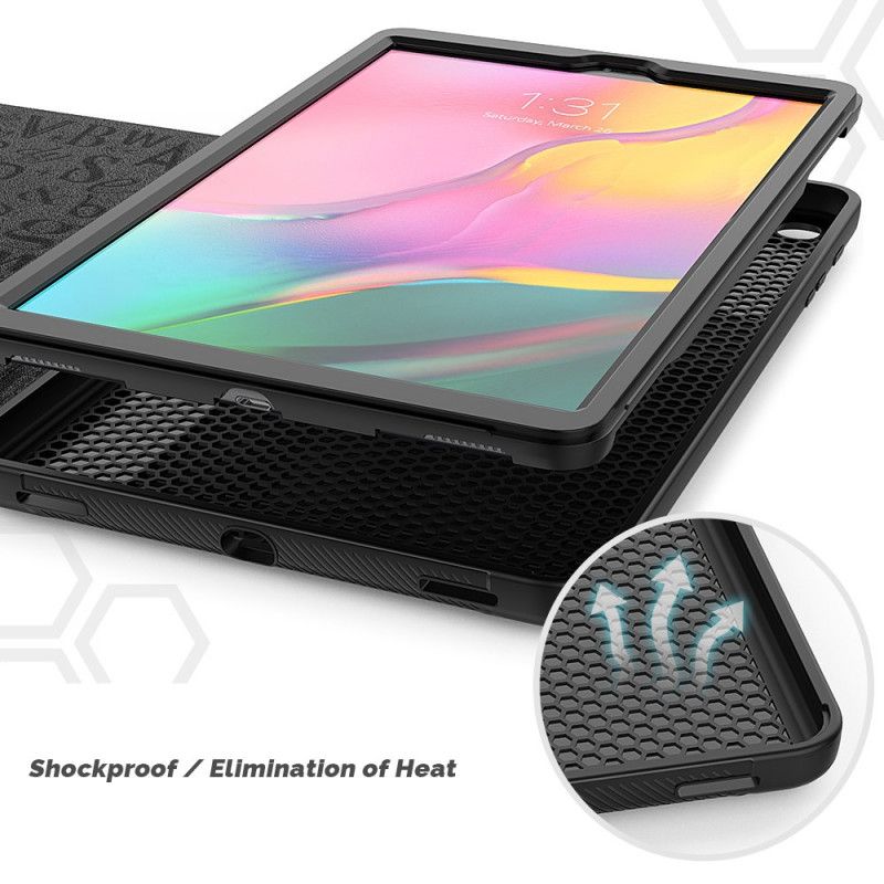 Kuoret Samsung Galaxy Tab A 10.1 (2019) Punainen Musta Magneettinen Monikulmainen Tuki