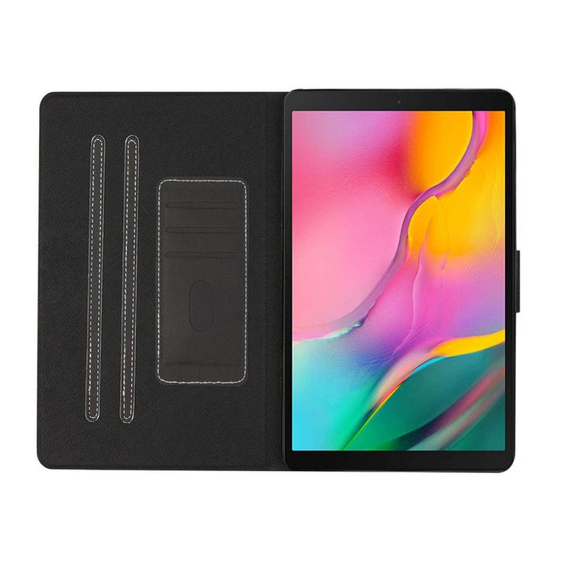 Nahkakotelo Samsung Galaxy Tab A 10.1 (2019) Oranssi Punainen Puhelinkuoret Klassinen Tekonahka