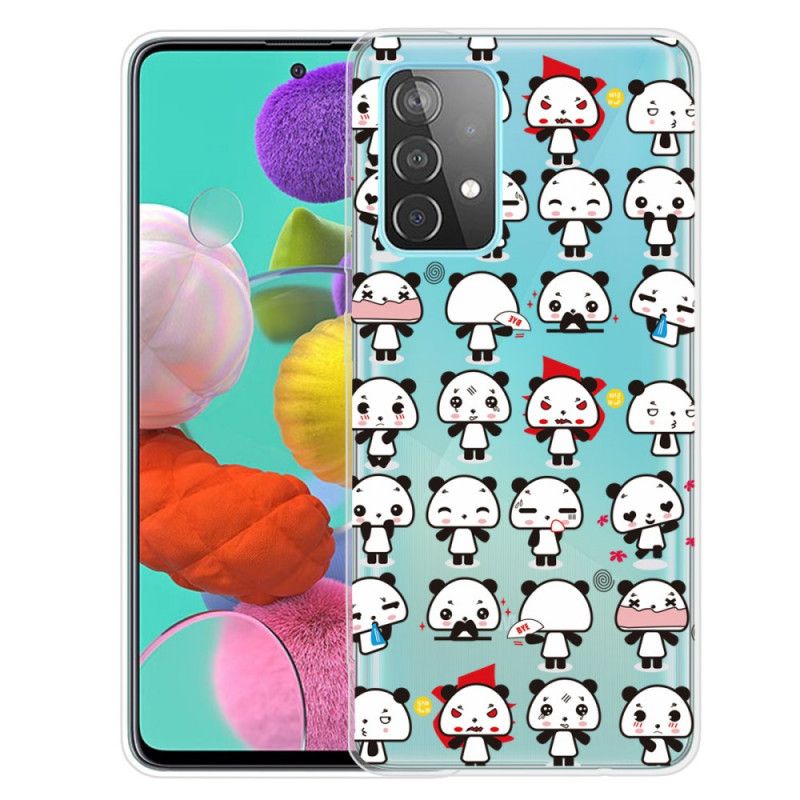 Case Kuoret Samsung Galaxy A52 4G / A52 5G Puhelinkuoret Läpinäkyvät Hauskat Pandat