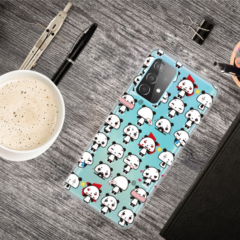 Case Kuoret Samsung Galaxy A52 4G / A52 5G Puhelinkuoret Läpinäkyvät Hauskat Pandat