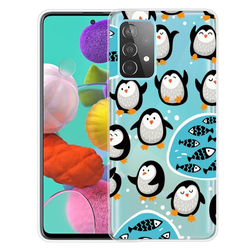 Case Kuoret Samsung Galaxy A52 4G / A52 5G Puhelinkuoret Pingviinit Ja Kalat