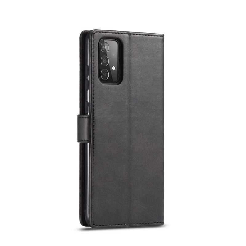 Flip Case Samsung Galaxy A52 4G / A52 5G Harmaa Musta Lc.Imeeke Nahkaefekti