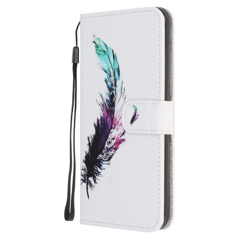 Flip Case Samsung Galaxy A52 4G / A52 5G Höyhen Stringillä