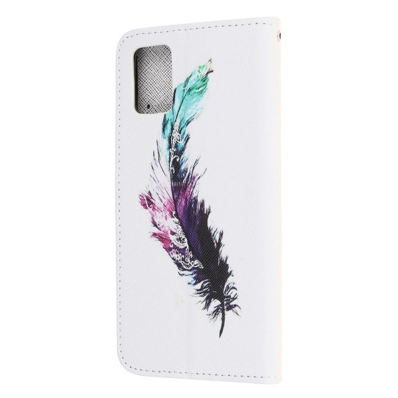 Flip Case Samsung Galaxy A52 4G / A52 5G Höyhen Stringillä