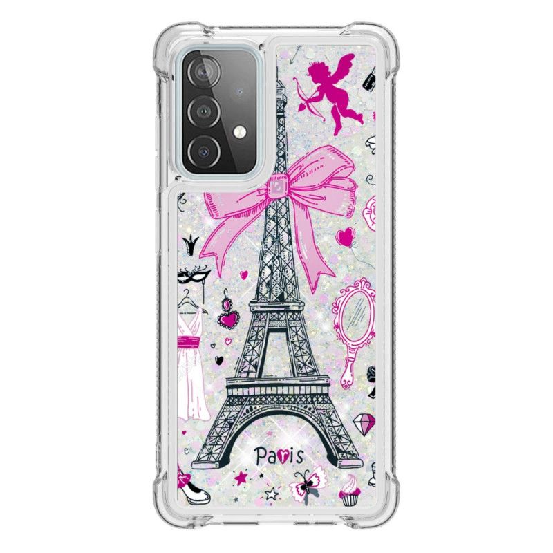 Kuori Samsung Galaxy A52 4G / A52 5G Eiffel-Tornin Kimallus Suojakuori