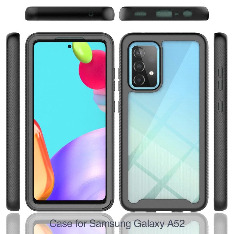 Kuori Samsung Galaxy A52 4G / A52 5G Valkoinen Musta Hybridisilikonivanteen Muotoilu