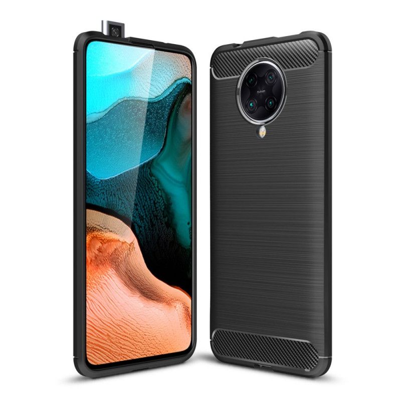 Kuori Xiaomi Poco F2 Pro Punainen Musta Harjattu Hiilikuitu