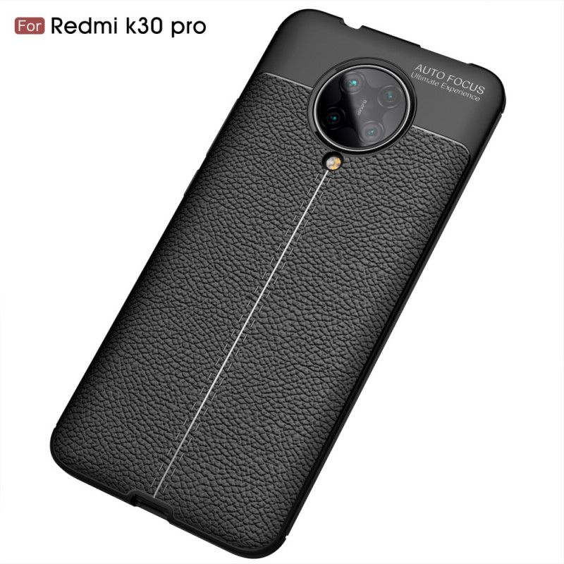 Kuori Xiaomi Poco F2 Pro Punainen Musta Kaksilinjainen Litsi Nahkainen Vaikutus Suojakuori