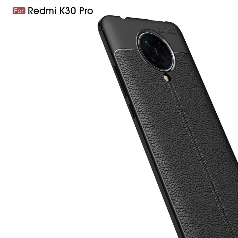 Kuori Xiaomi Poco F2 Pro Punainen Musta Kaksilinjainen Litsi Nahkainen Vaikutus Suojakuori