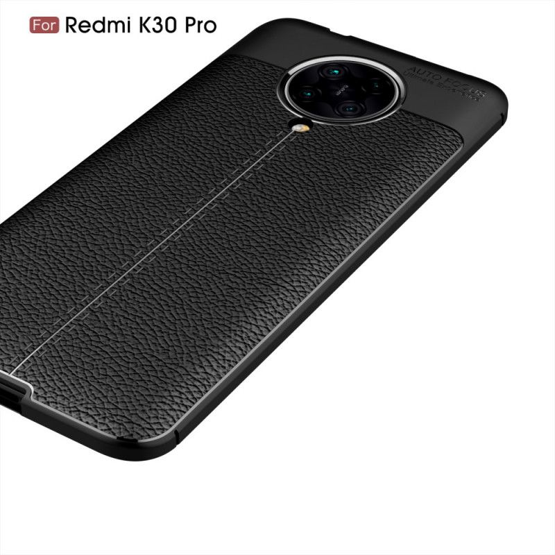 Kuori Xiaomi Poco F2 Pro Punainen Musta Kaksilinjainen Litsi Nahkainen Vaikutus Suojakuori