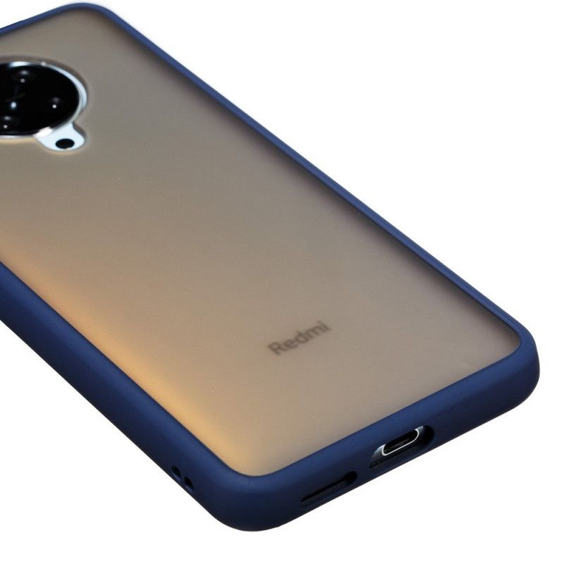 Kuori Xiaomi Poco F2 Pro Valkoinen Musta Matto Ja Värilliset Reunat Suojakuori