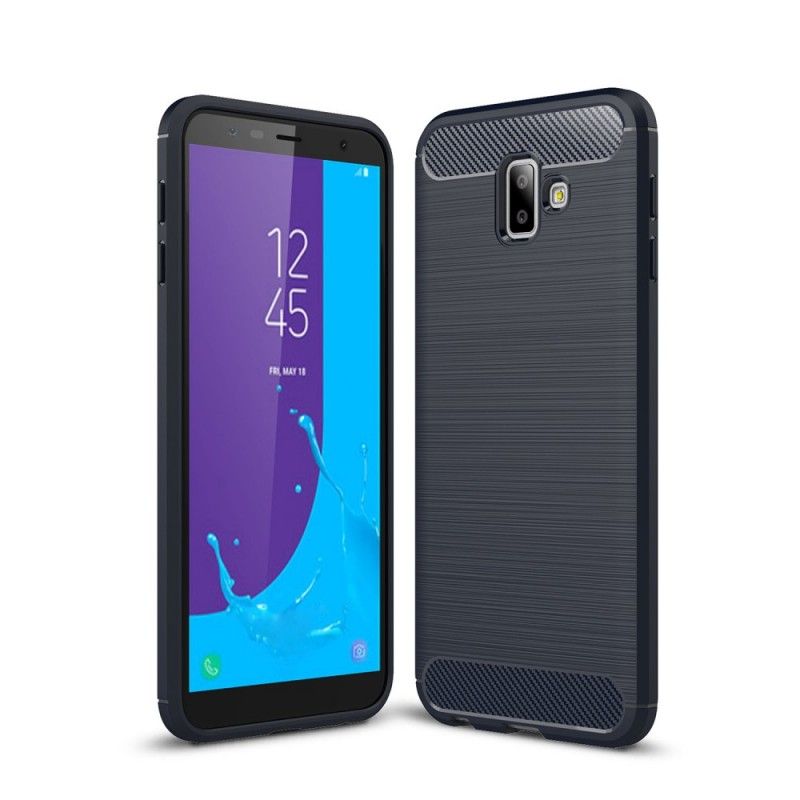 Case Kuoret Samsung Galaxy J6 Plus Tummansininen Musta Puhelinkuoret Harjattu Hiilikuitu