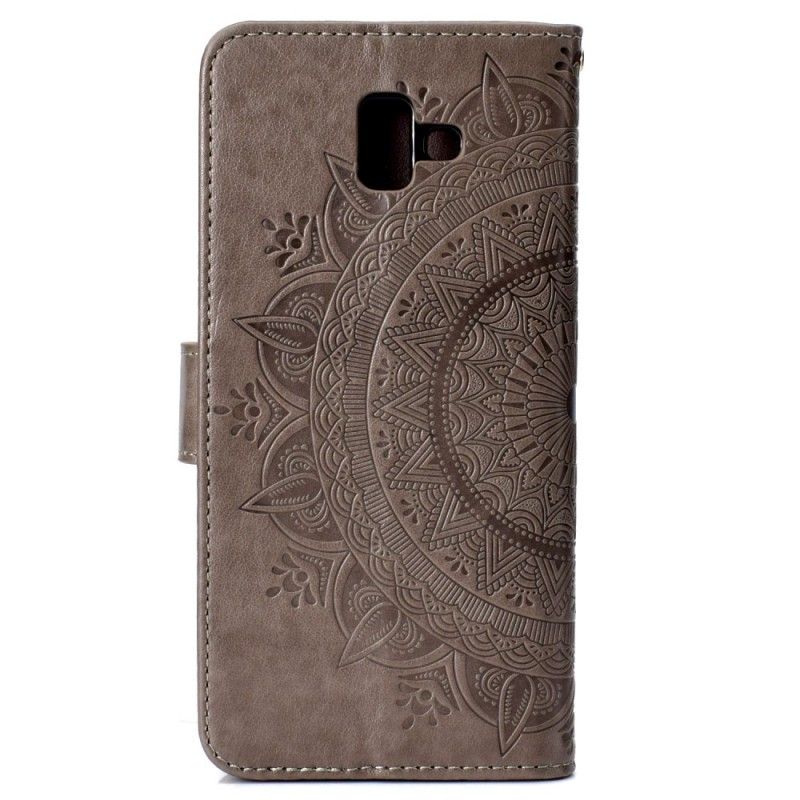 Kotelot Samsung Galaxy J6 Plus Magenta Harmaa Aurinko Mandala Suojakuori