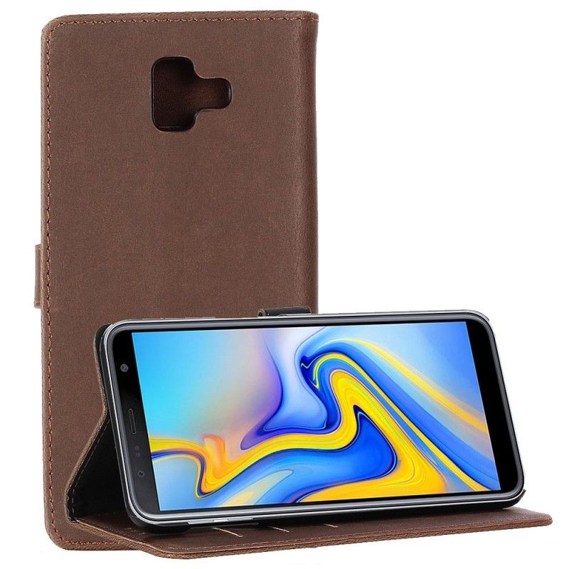 Kotelot Samsung Galaxy J6 Plus Ruskea Vintage Tekonahkaa