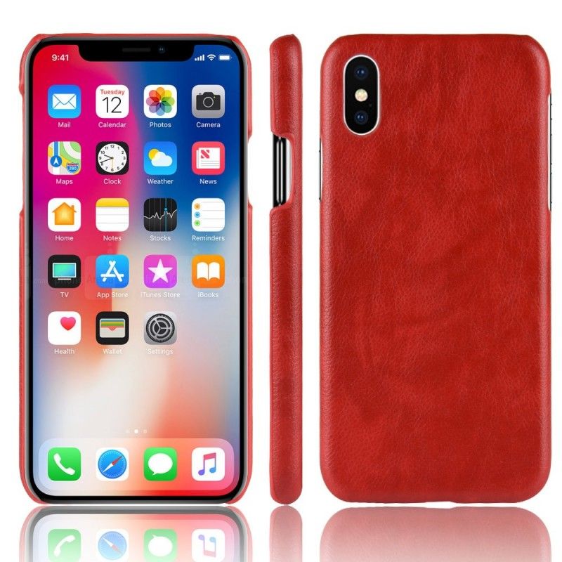 Case Kuoret iPhone XS Max Harmaa Musta Puhelinkuoret Litsi Nahkaa