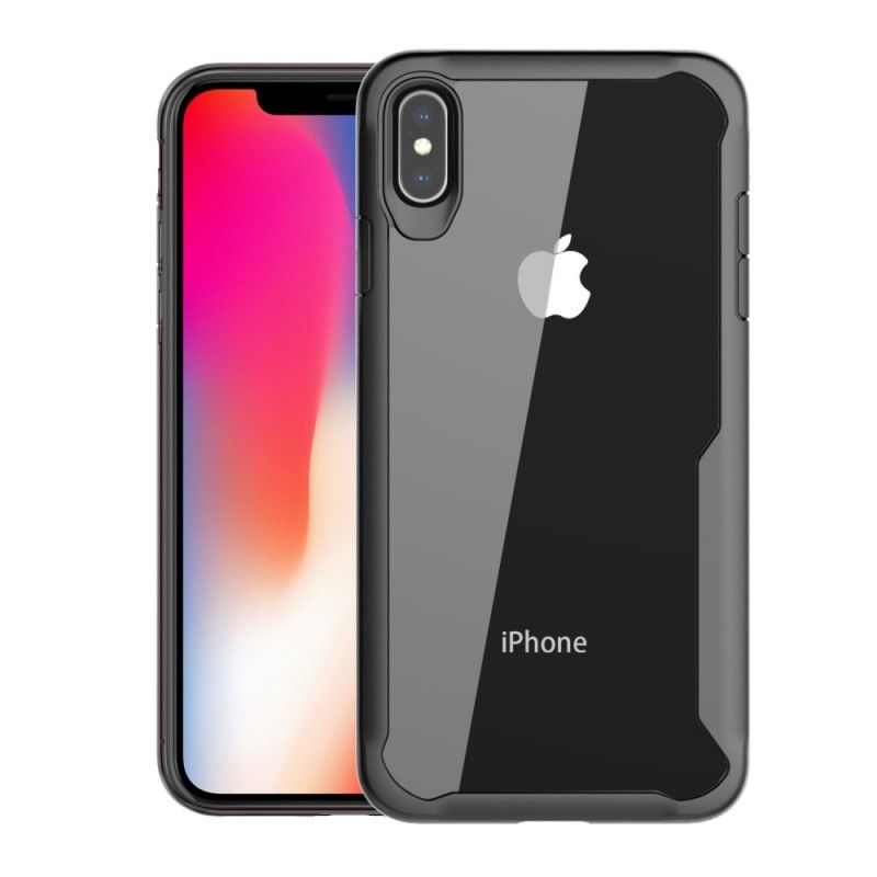 Case Kuoret iPhone XS Max Punainen Musta Puhelinkuoret Viistetty Reuna-Hybridi