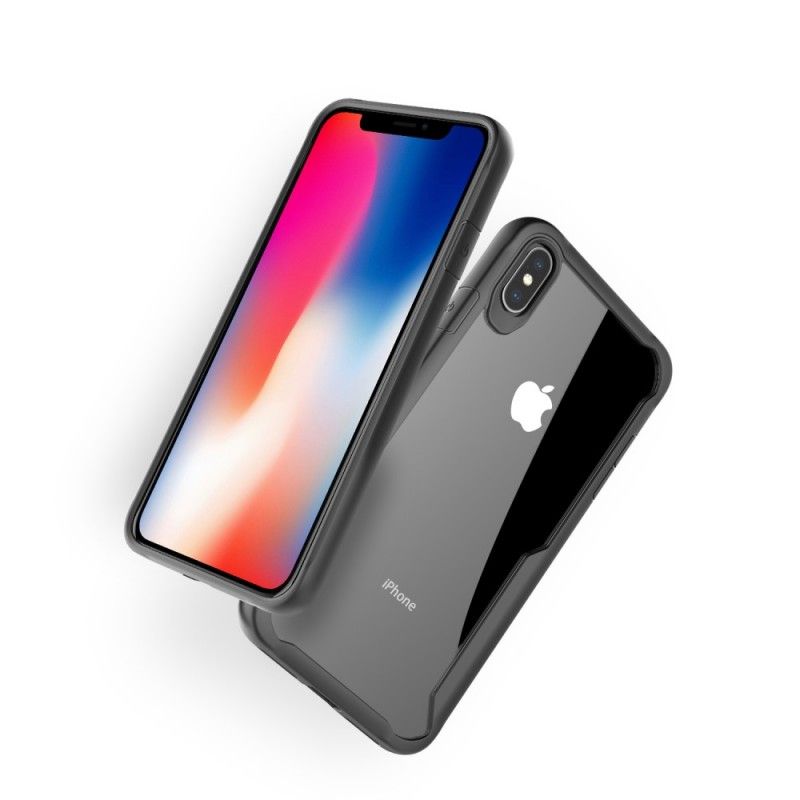 Case Kuoret iPhone XS Max Punainen Musta Puhelinkuoret Viistetty Reuna-Hybridi