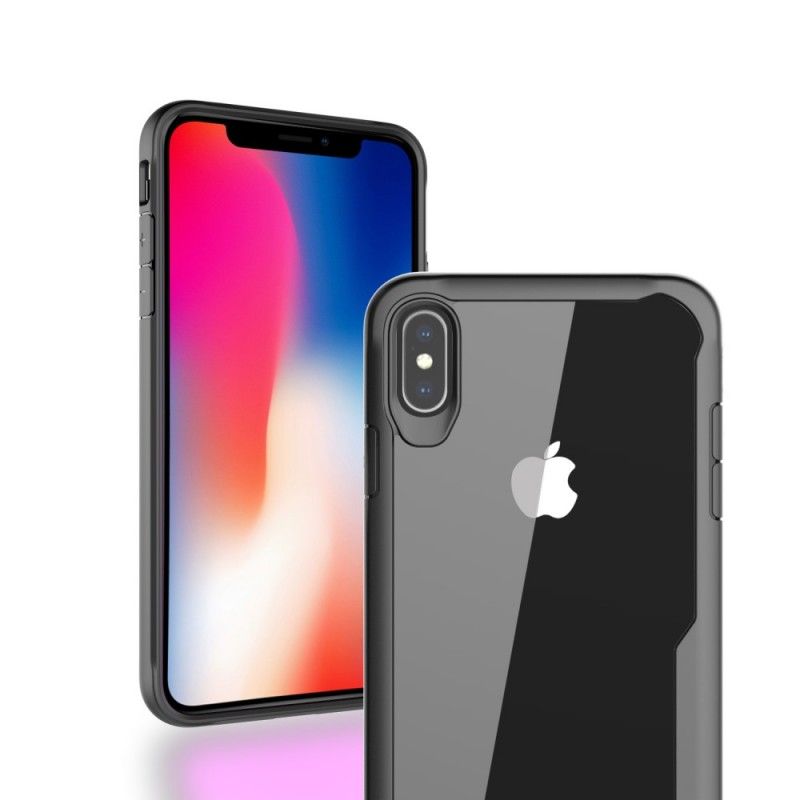 Case Kuoret iPhone XS Max Punainen Musta Puhelinkuoret Viistetty Reuna-Hybridi