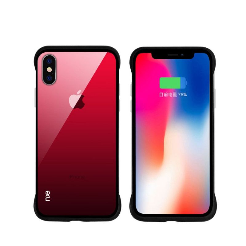 Case Kuoret iPhone XS Max Vaaleanpunainen Punainen Puhelinkuoret Nxe Karkaistun Lasin Värit