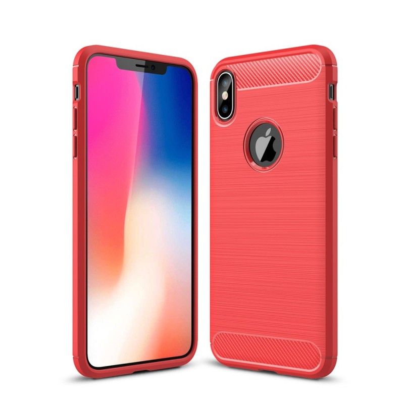 Kuori iPhone XS Max Harmaa Musta Harjattu Hiilikuitu Suojakuori