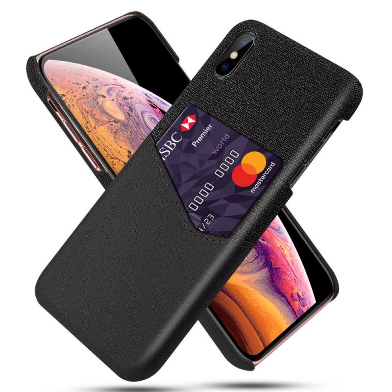 Kuori iPhone XS Max Harmaa Musta Ksq-Kortin Haltija