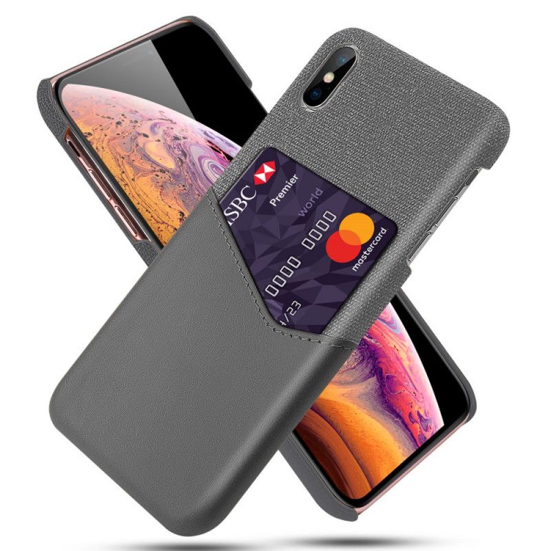 Kuori iPhone XS Max Harmaa Musta Ksq-Kortin Haltija