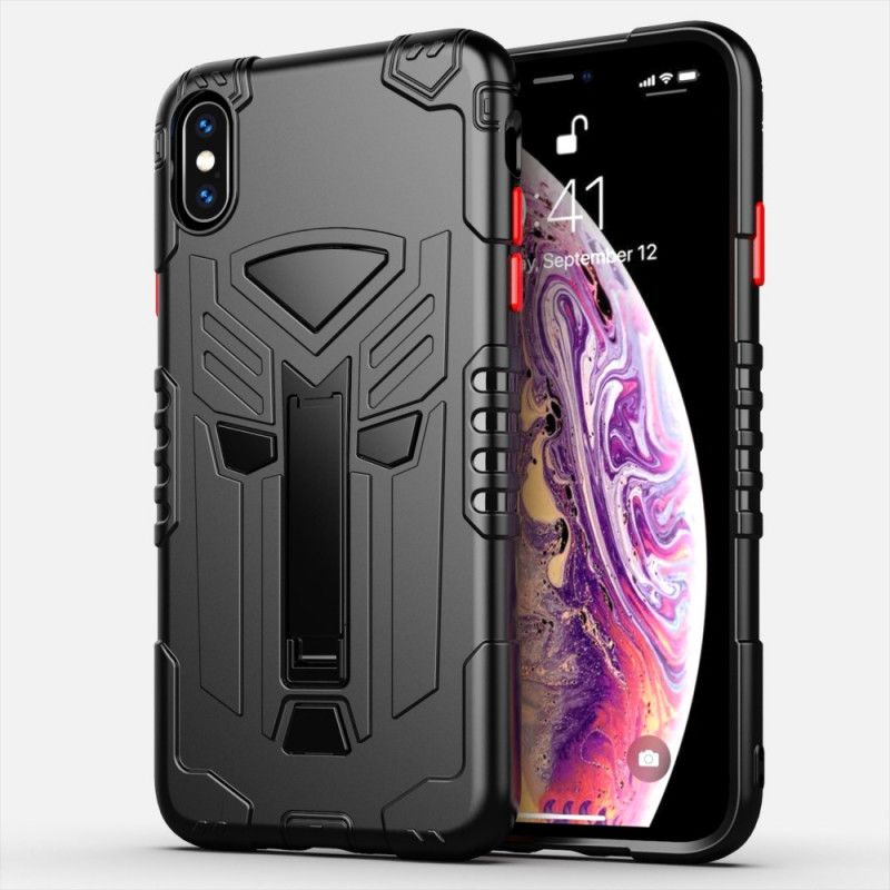 Kuori iPhone XS Max Keltainen Musta Kilpi Kainalolla