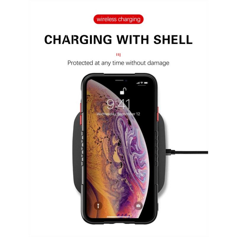 Kuori iPhone XS Max Keltainen Musta Kilpi Kainalolla