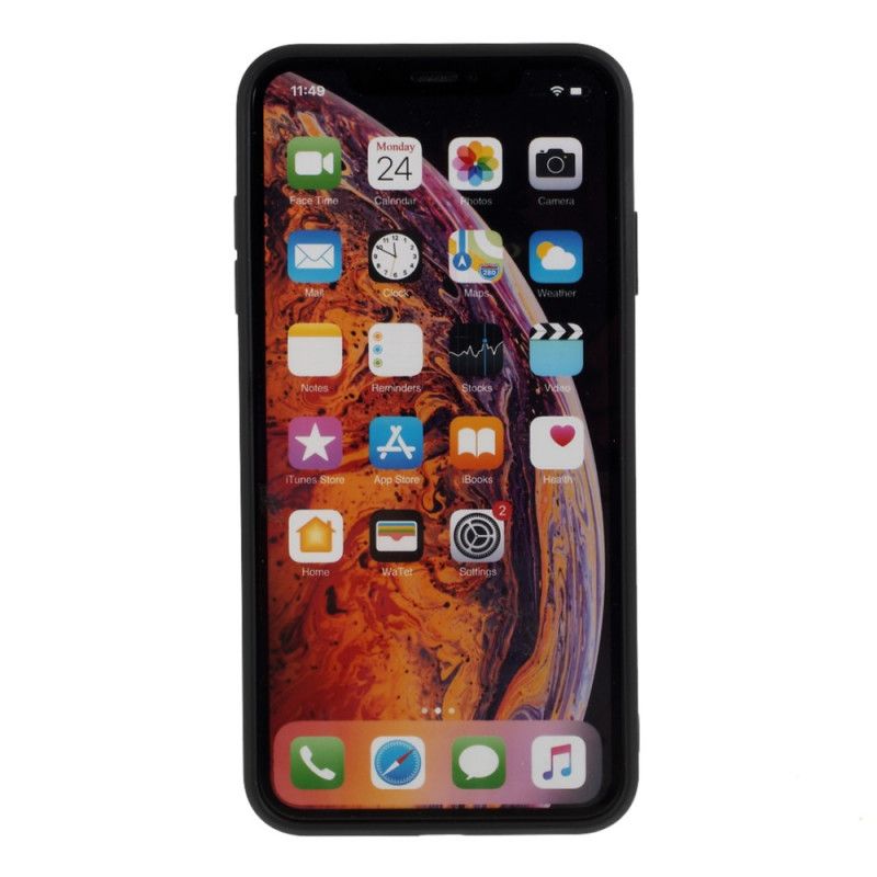 Kuori iPhone XS Max Punainen Musta Jäykkä Matto Silikoni Suojakuori