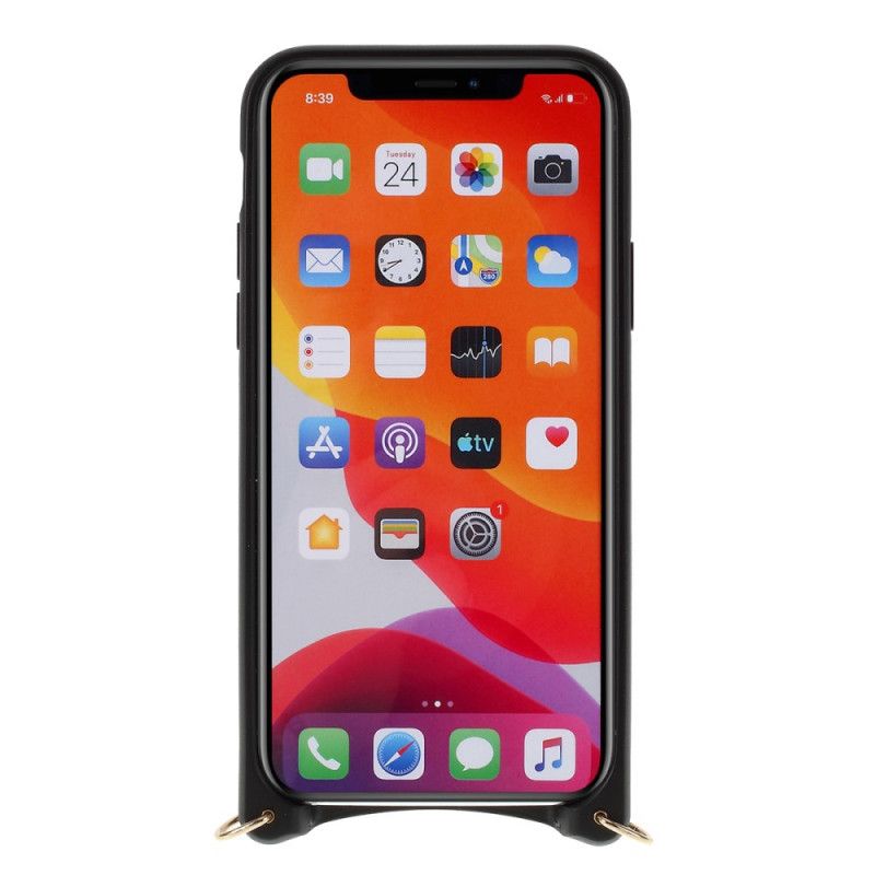 Kuori iPhone XS Max Punainen Musta Muraaliketju Tikattu Tyyli