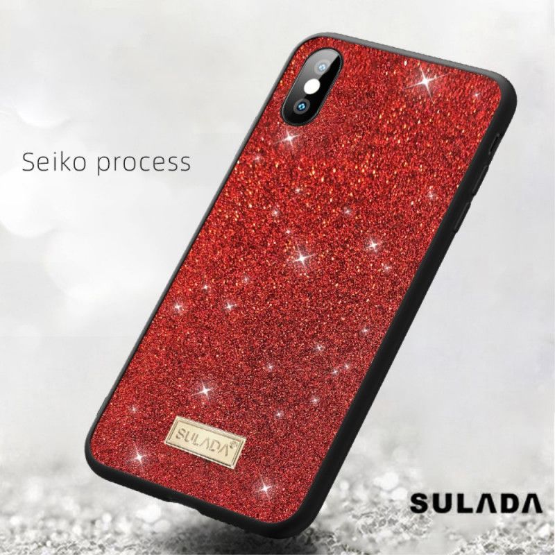 Kuori iPhone XS Max Punainen Musta Sulada-Kimallus Suojakuori