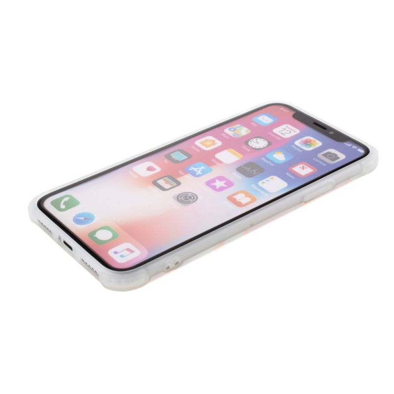 Kuori iPhone XS Max Purppura Valkoinen Räikeä Geometrinen Marmori