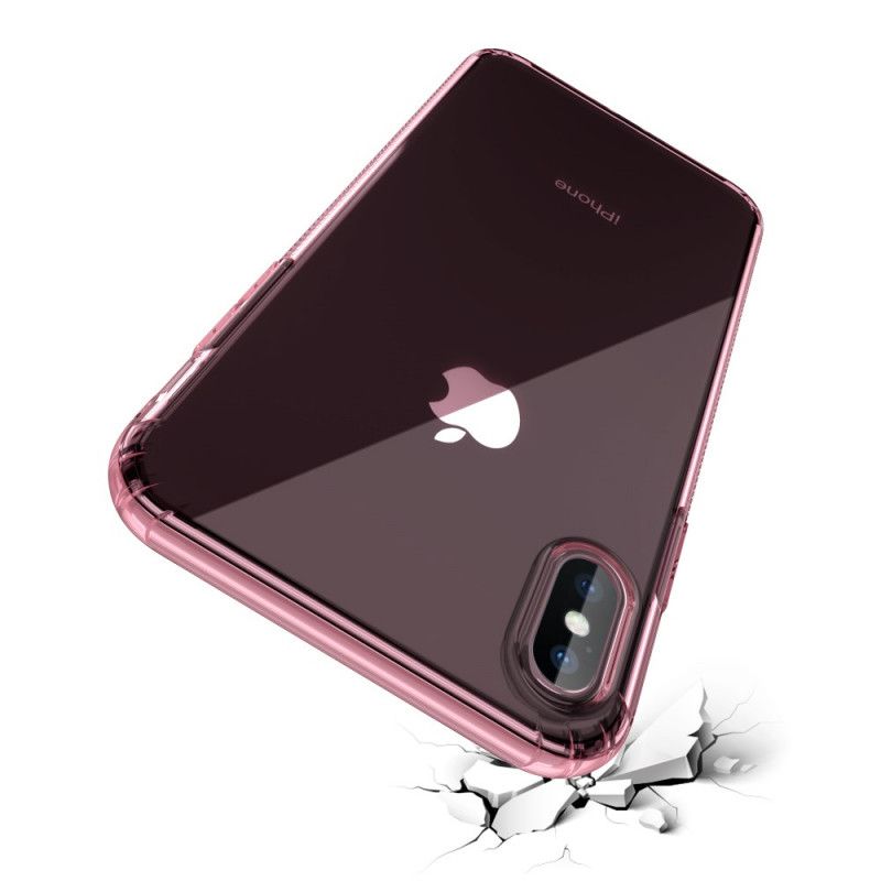 Kuori iPhone XS Max Vaaleanpunainen Musta Läpinäkyvät Suojatyynyt Suojakuori