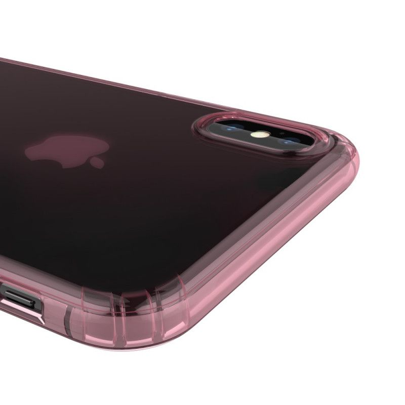 Kuori iPhone XS Max Vaaleanpunainen Musta Läpinäkyvät Suojatyynyt Suojakuori