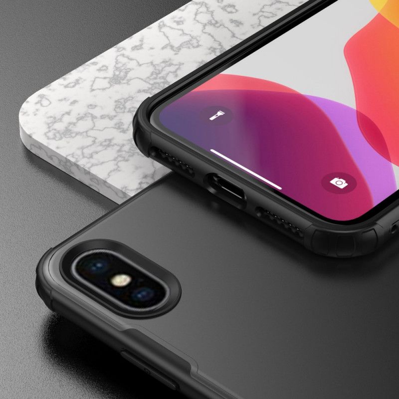 Kuori iPhone XS Max Valkoinen Musta Matta Hybridi