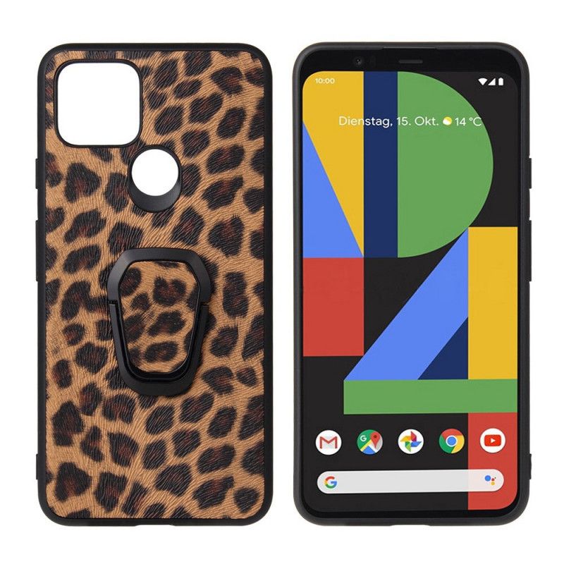 Kuori Google Pixel 5 Leopardityyppinen Renkaanpidin