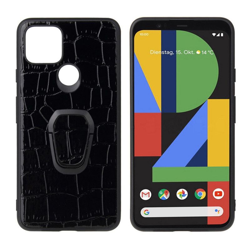 Kuori Google Pixel 5 Renkaanpitimen Krokotiilityyli Suojakuori