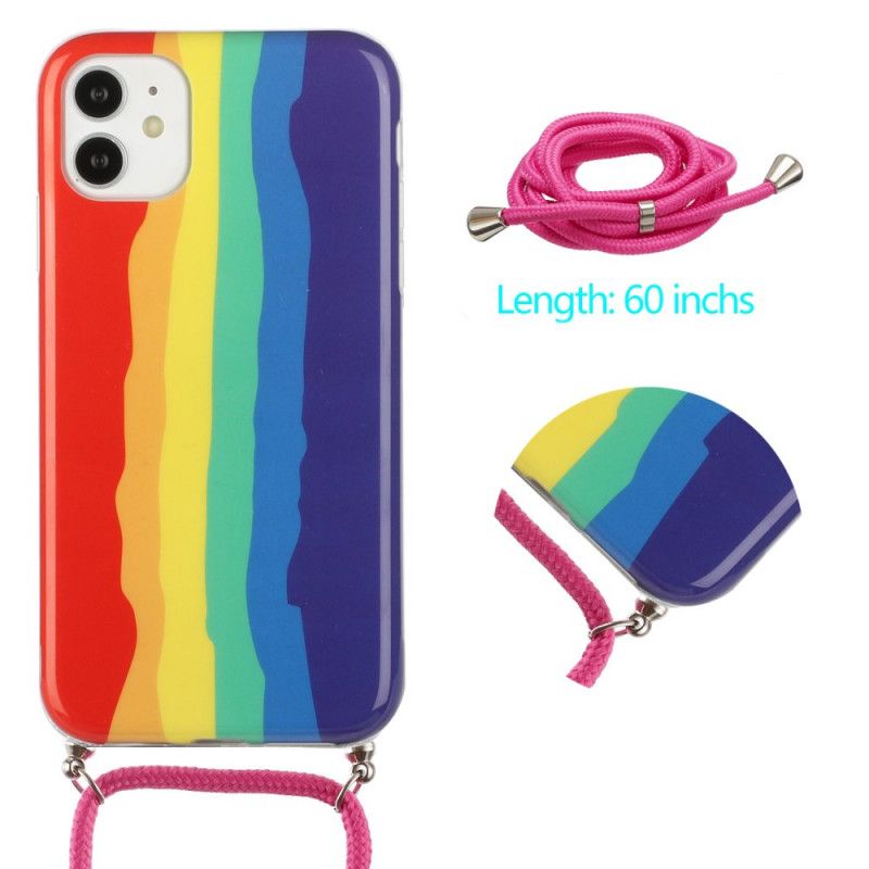 Rainbow Cord Iphone 11 -Kotelo