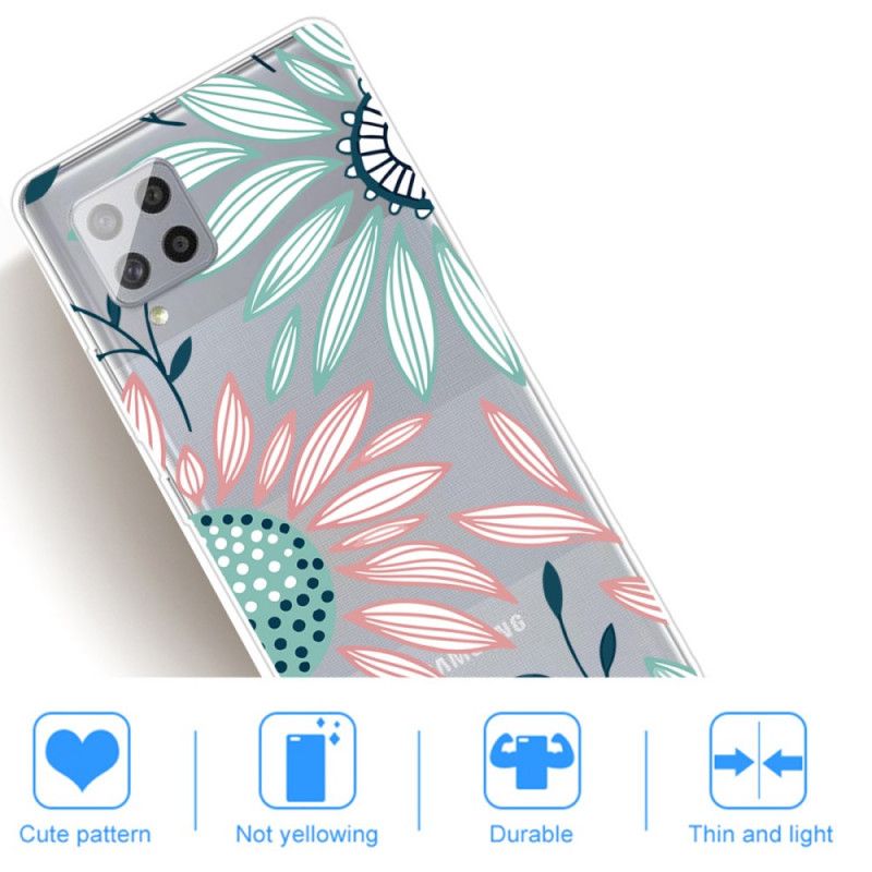 Case Kuoret Samsung Galaxy A42 5G Puhelinkuoret Läpinäkyvä Kukka