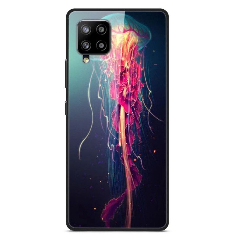 Case Kuoret Samsung Galaxy A42 5G Puhelinkuoret Mustekala Karkaistu Lasi