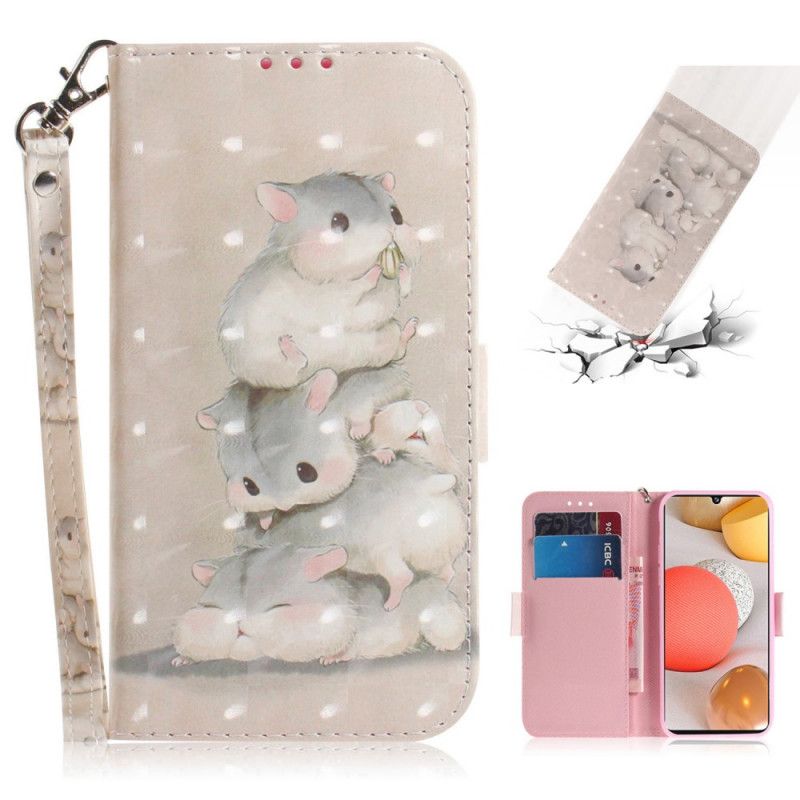 Flip Case Samsung Galaxy A42 5G Hamsterit. Joissa On Remmi