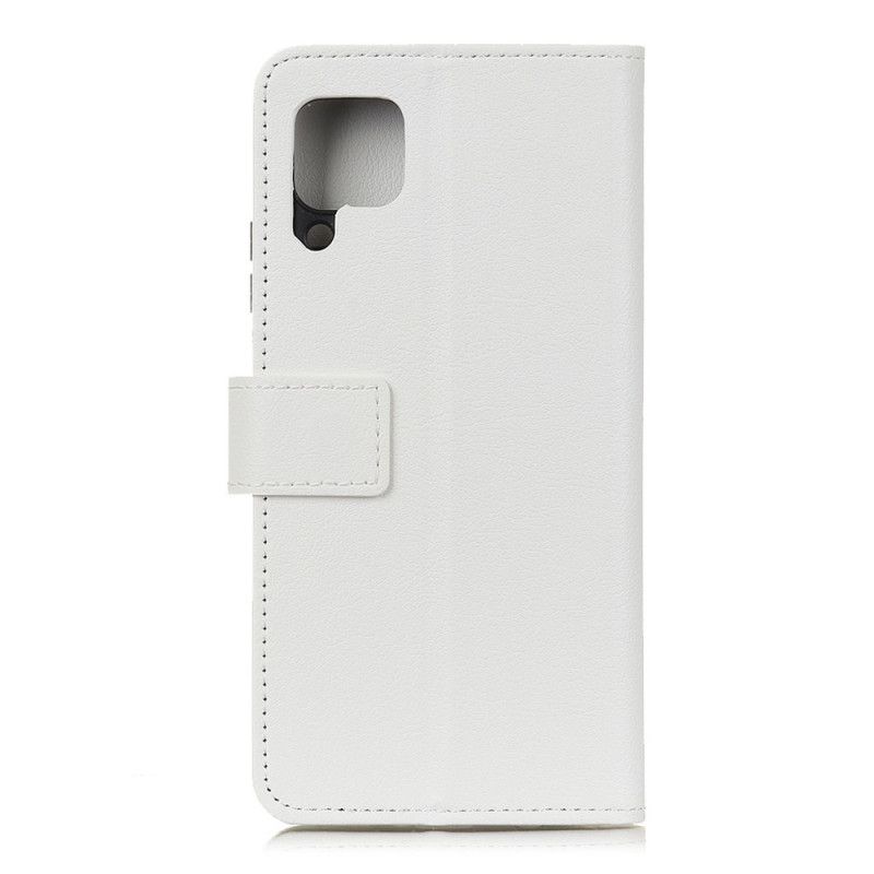 Flip Case Samsung Galaxy A42 5G Valkoinen Musta Klassikko