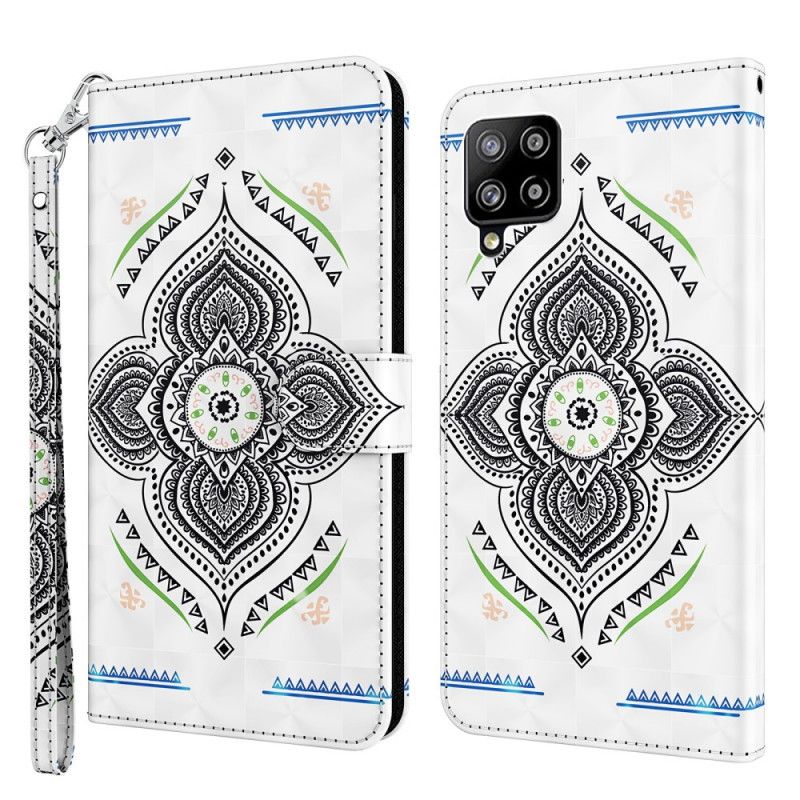 Suojakuori Samsung Galaxy A42 5G Puhelinkuoret Vaaleat Täplät Mandala Hihnalla